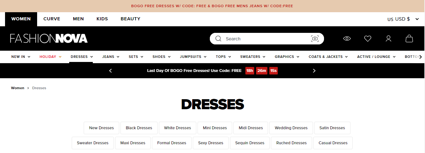 stores like fashion nova