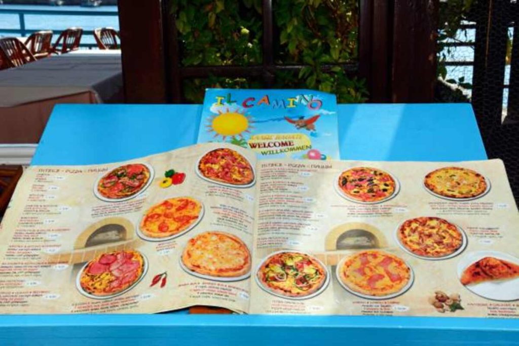 Capones Pizza Menu
